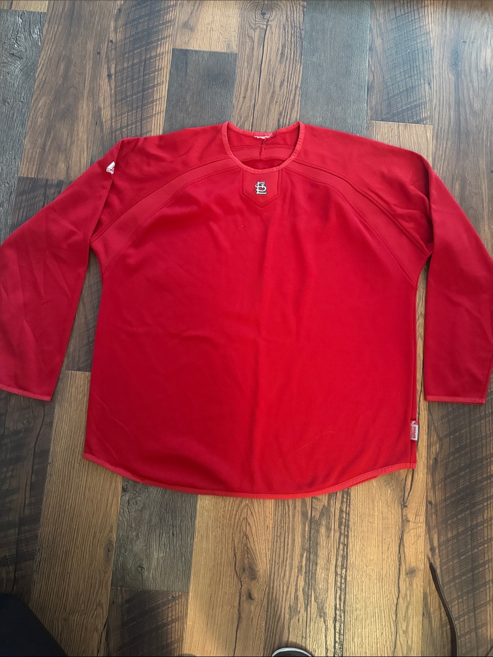 Majestic Red Long Sleeve Athletic Shirt